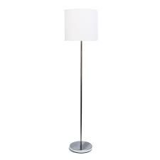 Photo 1 of Simple Designs Home LF2004-WHT Simple Designs Brushed Nickel Drum Shade Floor Lamp, White Brushed Nickel Drum Shade Floor Lamp, WhiteWhite
