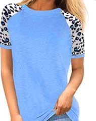 Photo 1 of LAMAOLU Women Tops Striped Causal Leopard Print Color-----(MEDIUM)