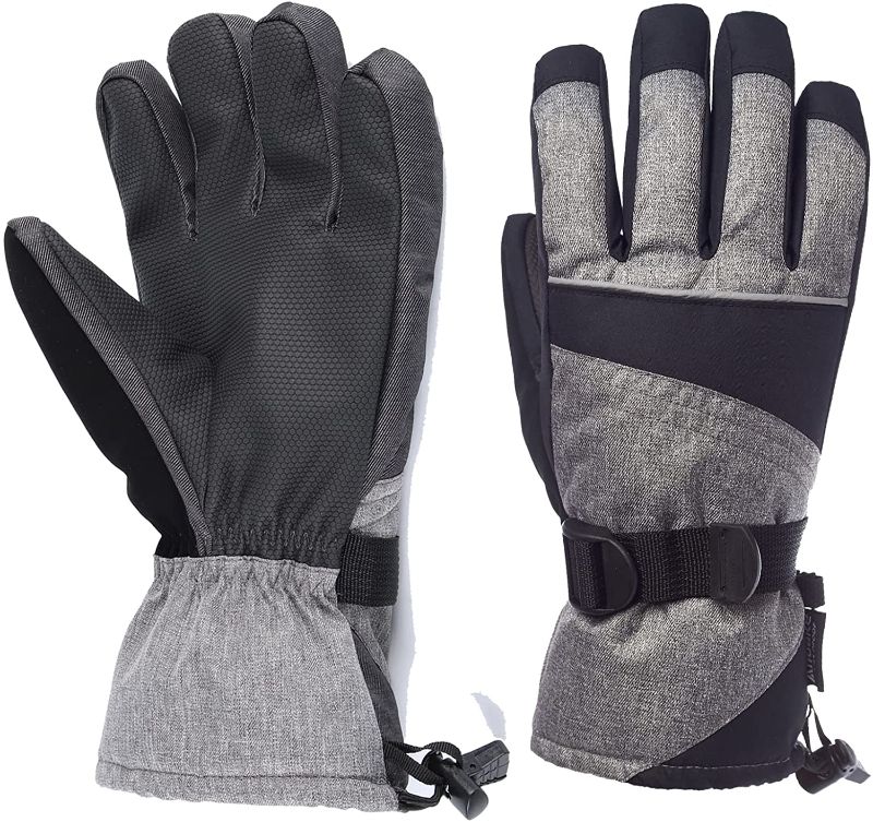 Photo 1 of HighLoong Men Ski Snowboard Gloves with Waterproof and Thinsulate for Cold Winter-Black And Neck Warmer
