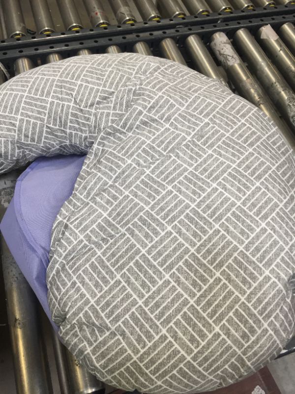 Photo 3 of Boppy Cuddle Pregnancy Pillow with Removable, Breathable Cover | Gray Basket Weave | Plush Contoured Support
