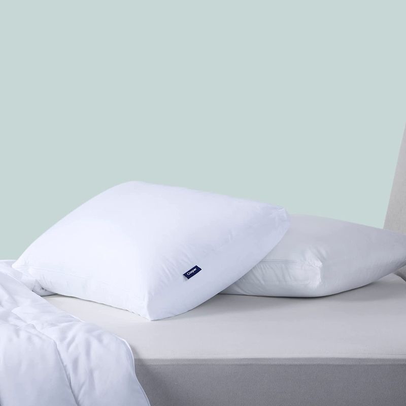 Photo 1 of Casper Sleep Pillow for Sleeping, Standard, White 2 Count [1 factory sealed , 1 opened / possibly used ]
