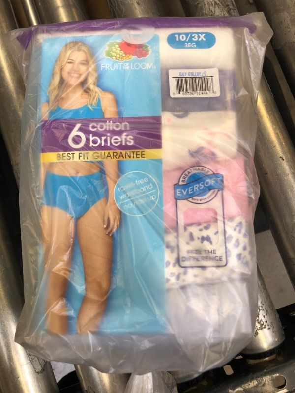 Photo 1 of Fruit of the Loom Women's 6pk Cotton Classic Briefs - Colors May Vary, 2 PACKS OF 6, SIZE 10/3X
