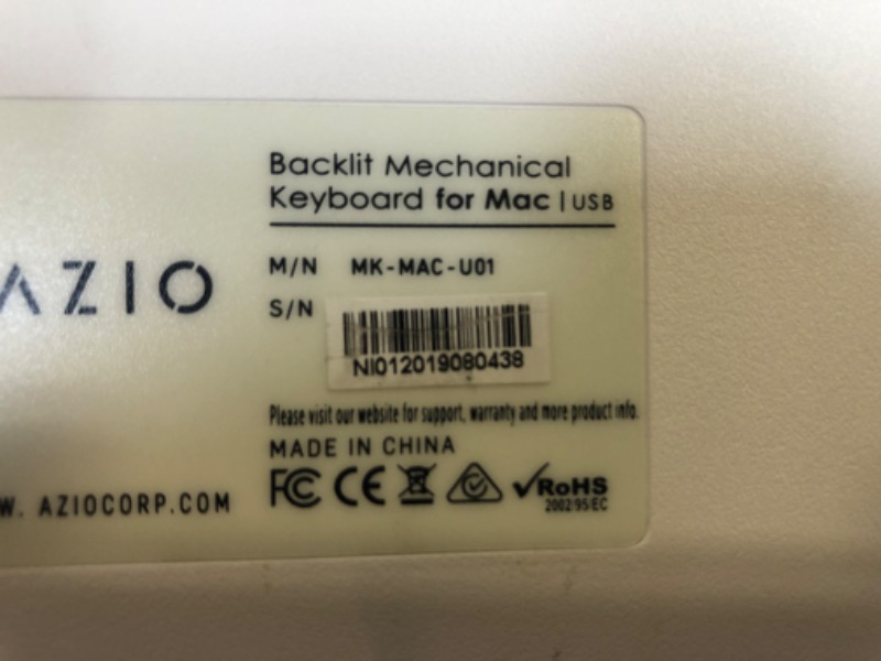 Photo 6 of Azio USB Mechanical Backlit Keyboard for Mac