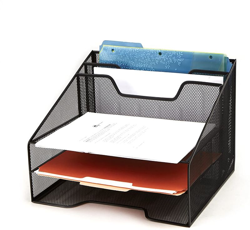 Photo 1 of Mind Reader Desk Mesh Organizer Storage, 5 Compartment, Black
(SMALL BENDS)
