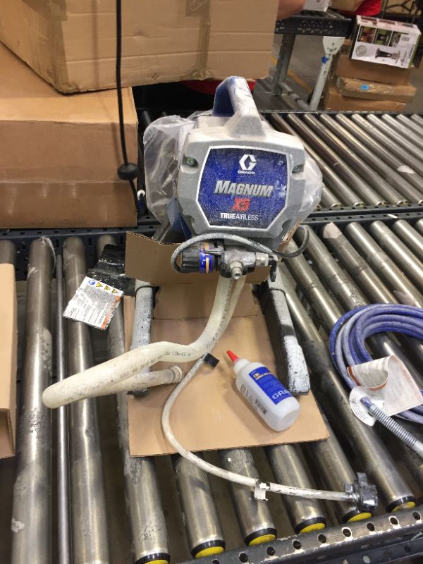 Photo 2 of Graco Magnum 262800 X5 Stand Airless Paint Sprayer, Blue & 247340 1/4-Inch Airless Hose, 50-Foot, Feet

