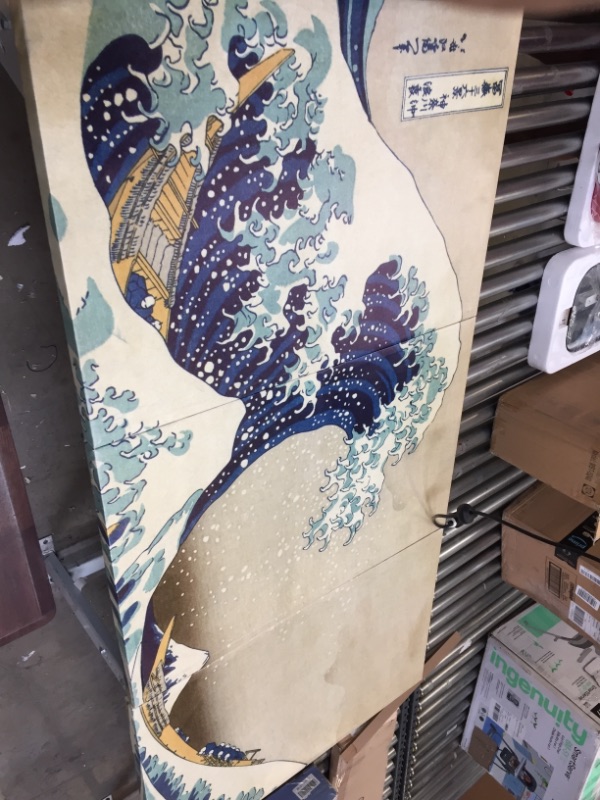 Photo 2 of Art Wall 3-Piece The Great Wave Off Kanagawa by Katsushika Hokusai Gallery Wrapped Canvas Artwork, 24 by 36-Inch
(CUT ON ONE OF THE PANELS)
