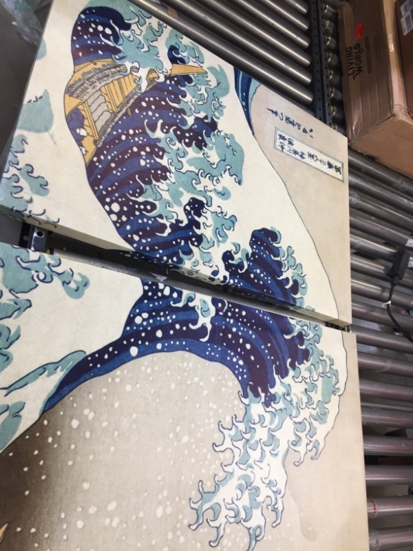 Photo 3 of Art Wall 3-Piece The Great Wave Off Kanagawa by Katsushika Hokusai Gallery Wrapped Canvas Artwork, 24 by 36-Inch
(CUT ON ONE OF THE PANELS)
