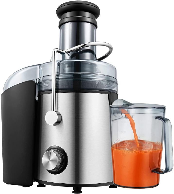 Photo 1 of Juicer Machine, Juicer, Stainless Steel Centrifugal Juicer, 3'' Wide Mouth, 1000W, 2 Speed Centrifugal Juicer, Anti-drip, High Quality, Easy to Clean, Black, silver, GS-332
