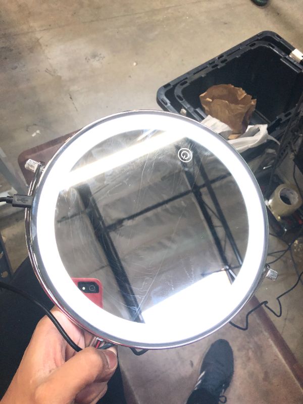 Photo 3 of Lighted Makeup Mirror with Magnification, 1X 10X Magnifying Mirror with Light, Rechargeable 8"