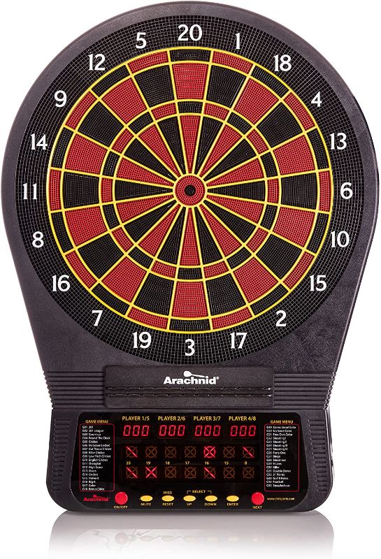 Photo 1 of Arachnid Cricket Pro 670 Tournament-Quality Dartboard with 35 Games and 318 Variations (6 Cricket Games) , Black
