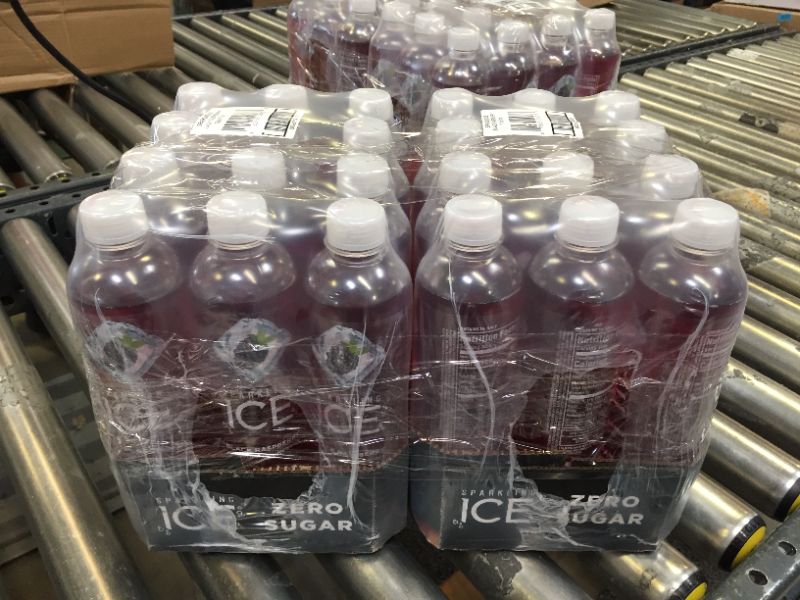 Photo 1 of 2 PK Sparkling ICE, Black Raspberry Sparkling Water, Zero Sugar Flavored Water, with Vitamins and Antioxidants, Low Calorie Beverage, 17 fl oz Bottles (Pack of 12) BEST BY 6/14/22

