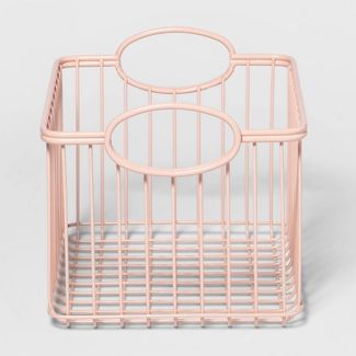 Photo 1 of 2 PK Small Wire Stackable Storage Basket Pink - Pillowfort™

