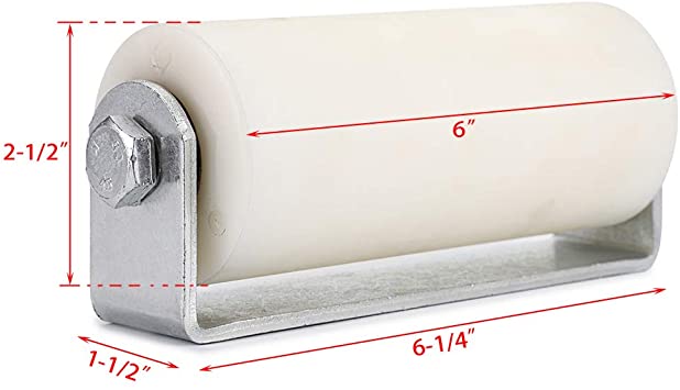 Photo 1 of Skelang 6" Slide Gate Guide Roller with Post Welded Bracket, UHMW Hard Nylon Sliding Rolling Gates Guider, Heavy Duty Sealed Ball Bearing Side Roller Assembly (White - 6 inches)
