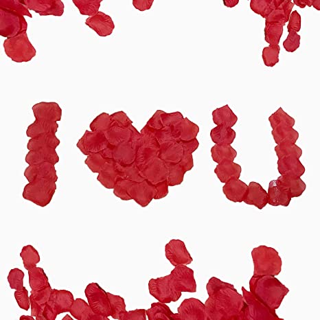 Photo 1 of 3000 Pieces Red Rose Petals Artificial Flower Silk Petals for Valentine Day Wedding Flower Decoration
