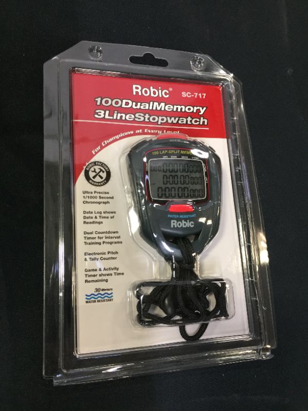 Photo 1 of Robic SC-717W 100 Dual Memory Stopwatch, Slate/Red