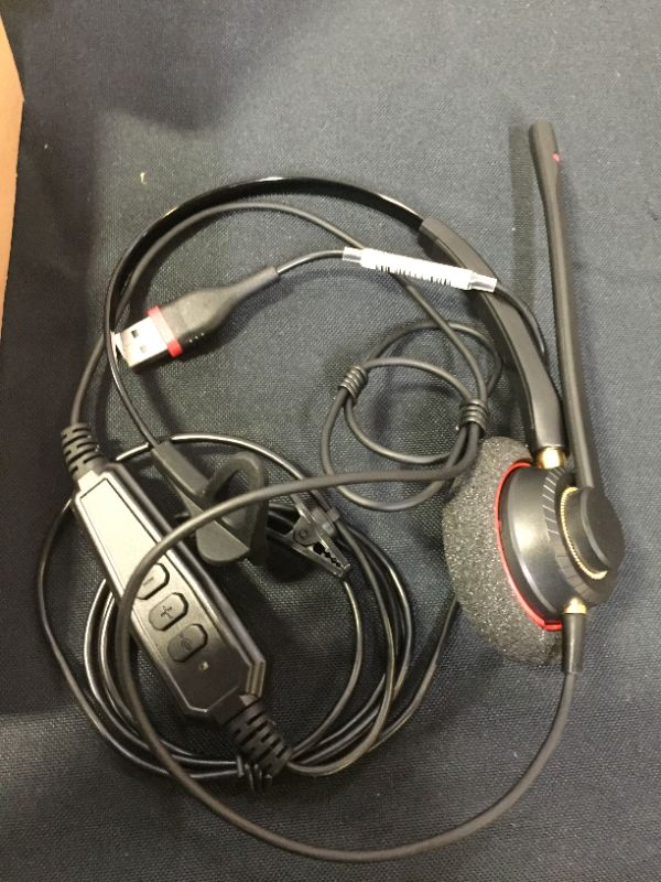 Photo 2 of Arama Phone Headset RJ9 with Noise Cancelling Mic Compatible with Polycom VVX311 VVX410 VVX411 VVX500 Mitel 5320e Avaya 1408 1416 5410 ShoreTel 230 420 480 NEC Landline Phones (A800S-Monaural)
