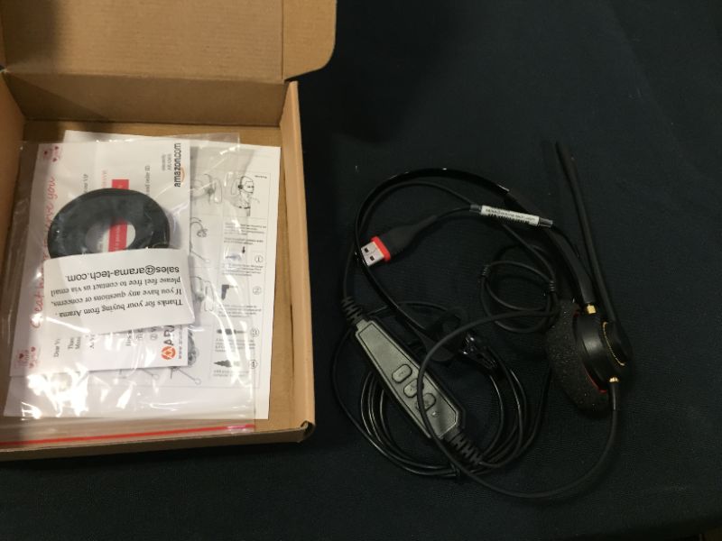Photo 3 of Arama Phone Headset RJ9 with Noise Cancelling Mic Compatible with Polycom VVX311 VVX410 VVX411 VVX500 Mitel 5320e Avaya 1408 1416 5410 ShoreTel 230 420 480 NEC Landline Phones (A800S-Monaural)
