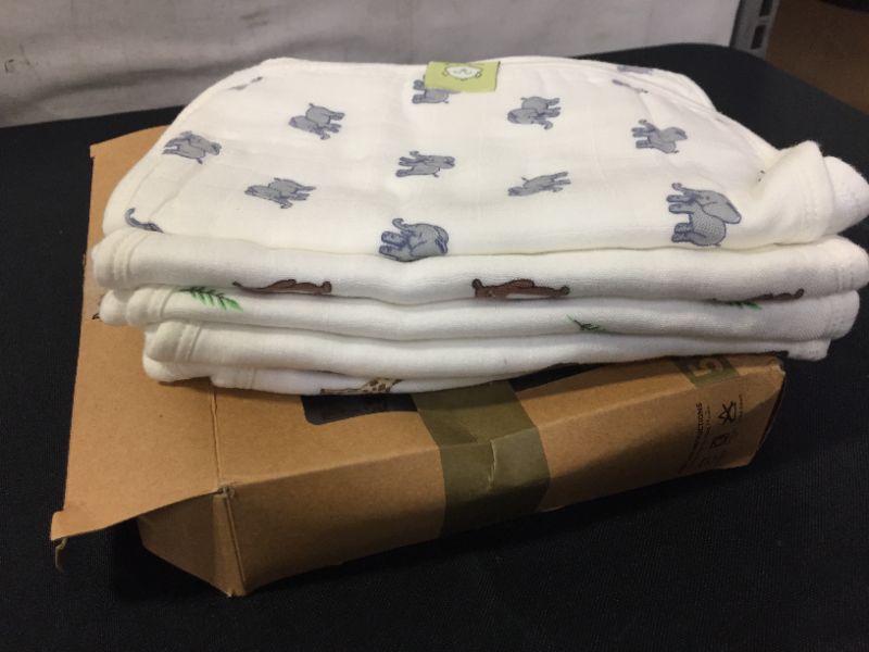 Photo 2 of KeaBabies Organic Muslin Burp Cloths for Baby Boys and Girls 5-piece - The Wild

