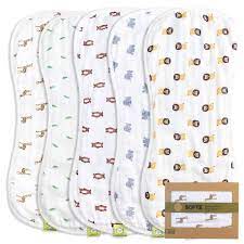 Photo 1 of KeaBabies Organic Muslin Burp Cloths for Baby Boys and Girls 5-piece - The Wild

