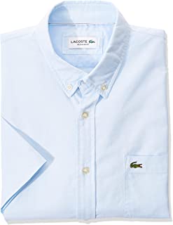 Photo 1 of Lacoste Men's Short Sleeve Button Down Oxford Solid Shirt Regular Fit MESIUM