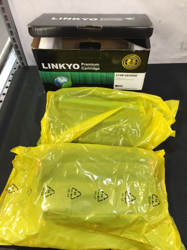 Photo 1 of LINKYO COMPATIBLE TONER PREMIUM CARTRIDGE LY-HP-CA505XD REPLACEMENT FOR HP 05X CE505X BLACK HIGH YIELD 2 PACK 