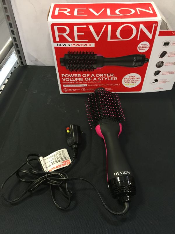 Photo 2 of REVLON One-Step Volumizer Original 1.0 Hair Dryer and Hot Air Brush, Black
1 Count (Pack of 1) HAIR ON ITEM DAMAGES TO PACKAGING 