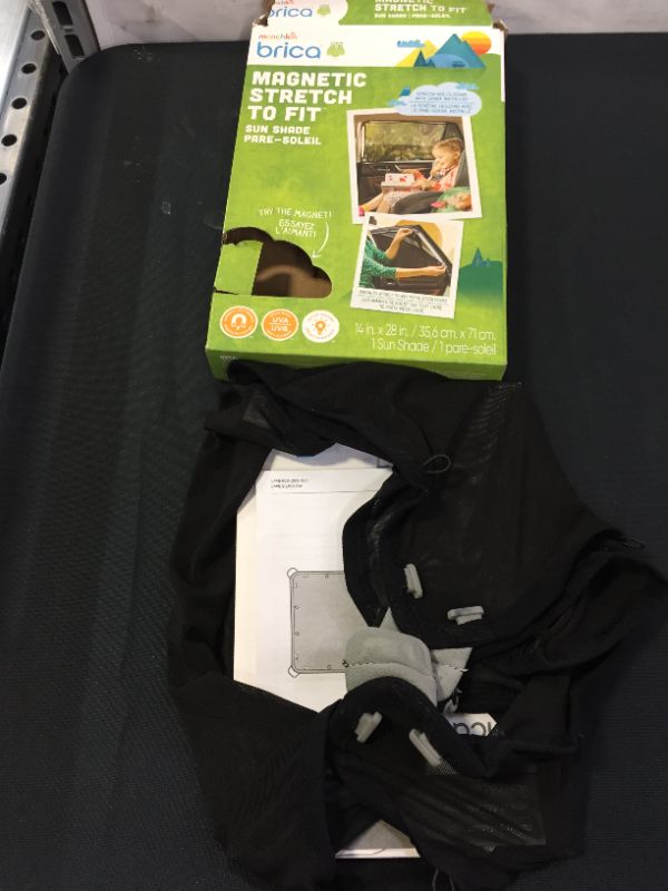 Photo 2 of Munchkin Brica Magnetic Stretch to Fit Sun Shade, Black
6.5 x 1.75 x 10.75 inches (MINOR DAMAGES TO PACKAGING)