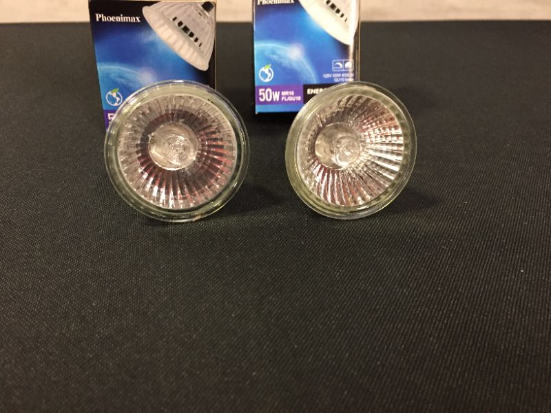 Photo 1 of Phoenimax 50W Halogen Light - 1000 Hours Per Bulb 2 PACK (MINOR DAMAGES TO PACKAGING)