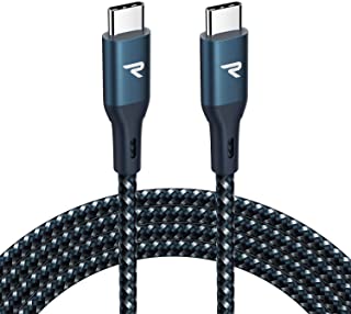 Photo 1 of RAMPOW USB C to USB C Cable [E-Mark 100W, 6.6ft] - USB Type C to Type C 2.0 Charging Cable Compatible with MacBook Pro 2019/2018/2017, iPad Pro 2020/2018 and More USB-C Devices - Navy Blue
