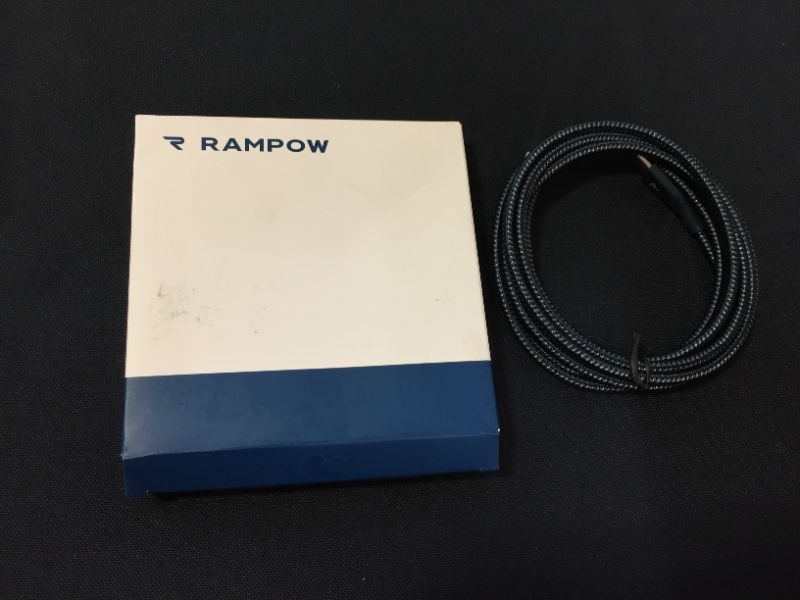 Photo 2 of RAMPOW USB C to USB C Cable [E-Mark 100W, 6.6ft] - USB Type C to Type C 2.0 Charging Cable Compatible with MacBook Pro 2019/2018/2017, iPad Pro 2020/2018 and More USB-C Devices - Navy Blue
