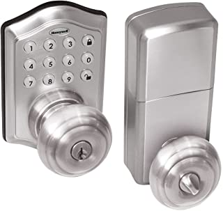 Photo 1 of Honeywell Safes & Door Locks - 8732301 Electronic Entry Knob Door Lock, Satin Nickel, 6.5 x 8.8 x 9 inches (POSSIBLY MISSING SOME HARDWARE)