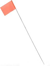 Photo 1 of AdirPro 2''x3''x15" Stake Flags - 100 Pack Pet Boundary Flag -Marking Pennant - Durable Reusable Flag Stakes for Easy Identification Perfect for Surveying Safety Marking and Other Industrial Use (Orange)