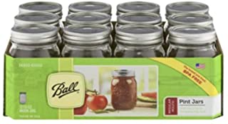 Photo 1 of 12 Ball Mason Jar with Lid - Regular Mouth - 16 oz by Jarden (Packs of 12)