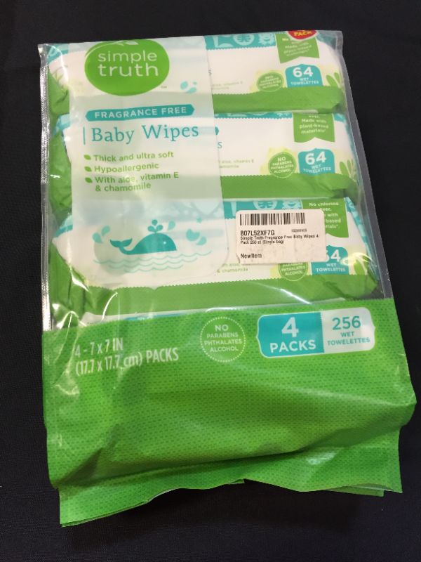 Photo 2 of Simple Truth Fragrance Free Baby Wipes 4 Pack 256 ct
