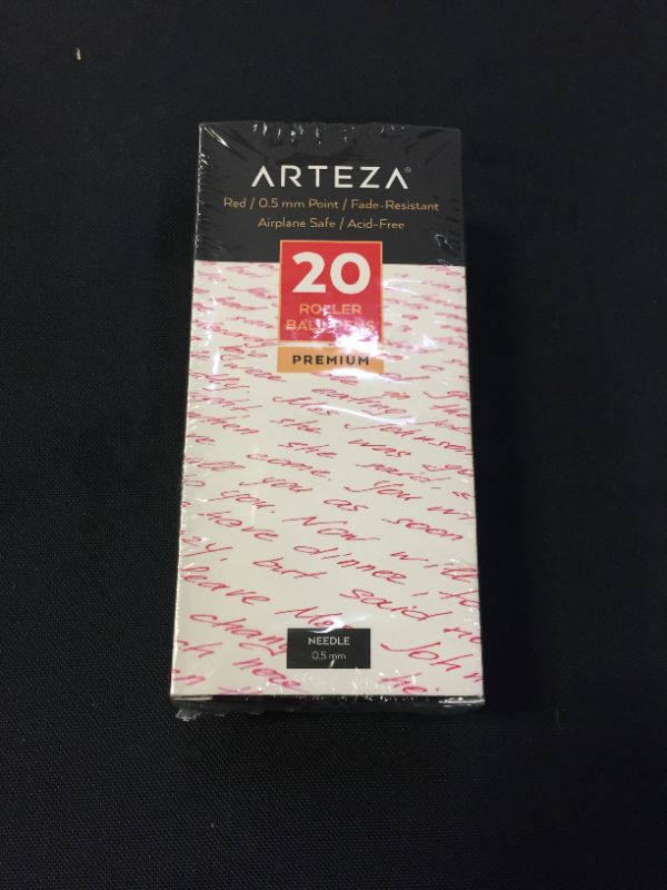 Photo 2 of Arteza Rollerball Pens Fine Point, Set of 20 Red Liquid Ink, Extra Fine 0.5 mm Needle Tip Pen, 