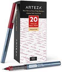 Photo 1 of Arteza Rollerball Pens Fine Point, Set of 20 Red Liquid Ink, Extra Fine 0.5 mm Needle Tip Pen, 