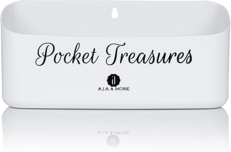 Photo 1 of A.J.A. & MORE Pocket Treasures Bin Coin Holder for Laundry Sturdy Magnetic Quarter Holder (Off-White)
