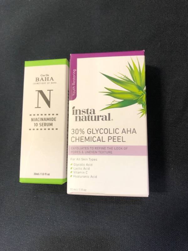 Photo 3 of (BUNDLE) INSTANATURAL 30% Glycolic AHA Chemical Peel & Cos De Baha Niacinamide 10 Serum 
 