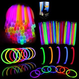 Photo 1 of JOYIN Glow Sticks Bulk 400 8" Glowsticks (Total 800 Pcs 7 Colors); Glow Stick Bracelets; Glow Necklaces; Glow in The Dark, July 4th, Christmas, Halloween Party Supplies Pack, Football Party Supplies
