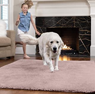 Photo 1 of Gorilla Grip Soft Faux Fur Area Rug, Washable, Shed and Fade Resistant, Grip Dots Underside, Fluffy Shag Indoor Bedroom Rugs, Easy Clean, for Living Room Floor, Nursery Carpets, 2x8 FT, Dusty Rose
FACTORY SEALED 