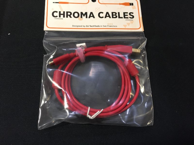 Photo 2 of Chroma Cables: Audio Optimized USB-C to USB-B Cable with 56K Resistor (Red)
