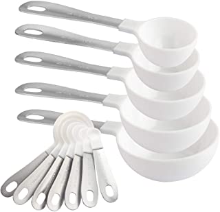 Photo 1 of COOK WITH COLOR 12 PC Measuring Cups Set and Measuring Spoon Set / Stainless Steel Handles / Nesting Kitchen Measuring Set / Liquid Measuring Cup Set / Dry Measuring Cup Set (White)
