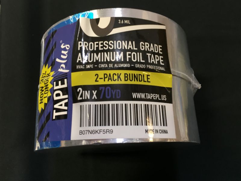 Photo 2 of 2 Pack -Professional Grade Aluminum Foil Tape - 2 Inch by 210 Feet (70 Yards) - Perfect for HVAC, Sealing & Patching Hot & Cold Air Ducts, Metal Repair, and Much More!
