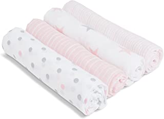 Photo 1 of aden + anais Essentials Swaddle Blanket, Muslin Blankets for Girls & Boys, Baby Receiving Swaddles, Newborn Gifts, Infant Shower Items, Toddler Gift, Wearable Swaddling Set, 4 Pack, Doll
