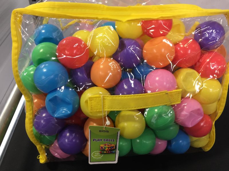 Photo 2 of 120 Count 7 Colors BPA Free Crush Proof Plastic Balls for Ball Pit Balls for Toddlers Kids 2.2 Inches Balls Toys (MINOR SMASHES TO BALLS FROM EXPOSURE)