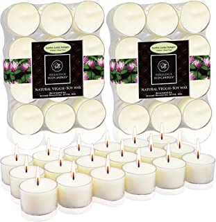 Photo 1 of 0rganic CocoSoy Unscented Tealight Candles Natural Coconut Soy Wax Botanical Candles 6 Hrs Long Burning for Relaxing and Aromatherapy, Bulk Candles Package of 48 Premium Clear Cup Tea Candles
