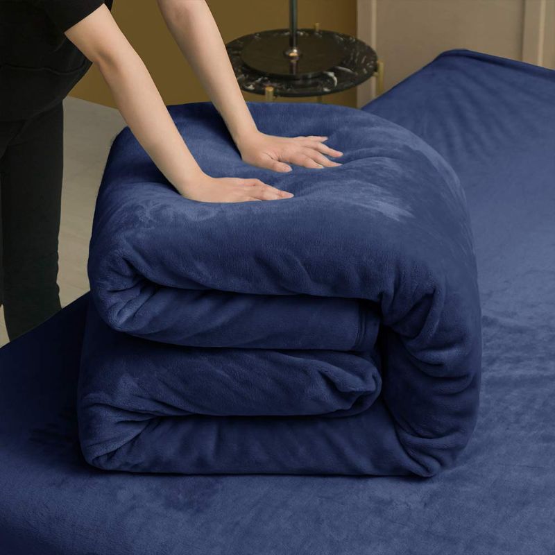 Photo 1 of ASIS Fleece Blanket Lightweight for Adults All Season Warm Fuzzy Plush and Super Soft Cozy Luxury Bed Blankets Microfiber (Twin, Royal Blue)
