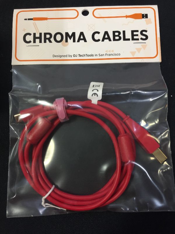 Photo 2 of Chroma Cables: Audio Optimized USB-C to USB-B Cable with 56K Resistor (Red)
