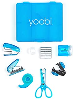 Photo 1 of Yoobi Blue Mini Office Supply Kit – Mini School Supplies Kit for Kids & Adults – Includes Scissors, Mini Stapler, Staple Remover, Staples, Tape Dispenser & More – School, Home or Office Supplies Kit
