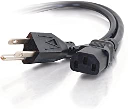 Photo 1 of C2G Power Cord, Replacement Power Cable, 3 Pin Connector, For Computers, TVs, Monitors, & More, 18 AWG, Black, 10 Feet (3.04 Meters), Cables to Go 03134
